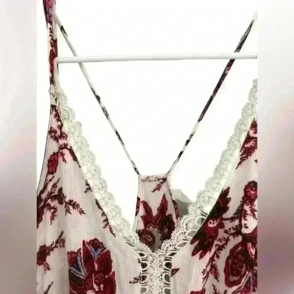 Astr Floral Print Romper - Cream and Red - Picture 14 of 16